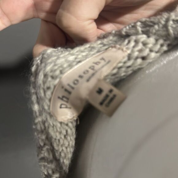 Philosophy Gray Wool Blend Crewneck Floral Sweater M - Picture 4 of 5